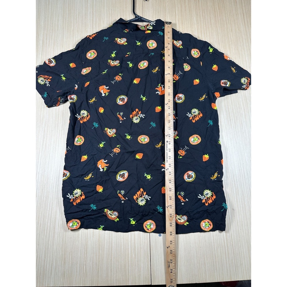 Vans Camp Shirt‎ Mens Large Black Cotton All Over Print Classic Fit Button Up - Picture 4 of 5